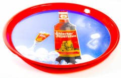 Schierker Feuerstein liqueur, serving tray, round tray red version On Ice