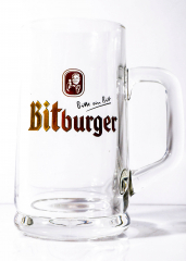 Bitburger Bier, Bierglas, Exclusive Seidel, Bierkrug 0,25l, sehr altes Glas