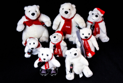 Coca Cola 8 köpfige Polarbären Familie Polarbärenkonferenz 13-22 cm
