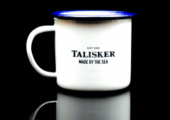 Talisker Whisky, Emaile Becher, Moskow Mule Becher weiß blaue Edition