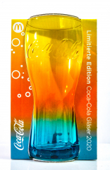 Coca Cola, Kontur Relief Glas, Regenbogen Glas Limitierte Edition 2020, Mc Donalds