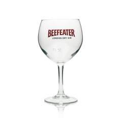 Beefeater Gin, Ballonglas, Gin Tonic Glas, London Dry Gin rotes Label