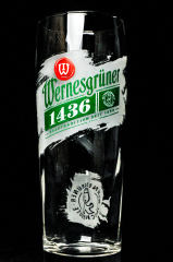 Wernesgrüner Pilsener, Bierglas im Reliefschliff auf satininierter Absetzung 0,3l 1436