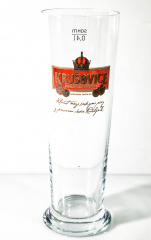 Krusovice Bier. Bierglas Seattle, im rotem Wappen Design, 0,4l