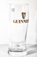 Guinness Beer Glas / Gläser, Bierglas Ideal Becher 0,4l, Gold eingeätztes Logo