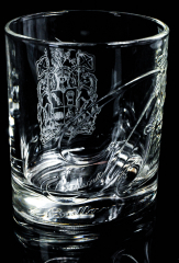 Ballantines, Glas / Gläser, Whiskyglas, Tumbler oval, Relief Glas mit Bodenprägung Emblem