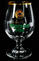 Moravia Bier, 80er Jahre Glas Gläser Bierglas, Schwenker, Kugelglas Goldrand 0,3l