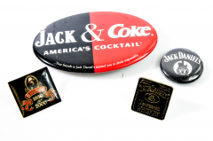 Jack Daniels Whisky, 4 x seltene Ansteckpins, Sammlerpins, Rarität original USA