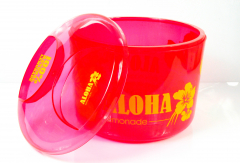 Aloha Limonade, Acryl 10l Eiswürfelbehälter, Flaschenkühler Pink Hawaii