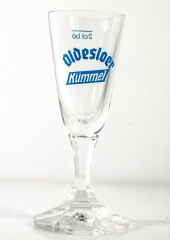Oldesloer Kümmel Glas / Gläser, Schnapsglas, Shotglas, Stamper, blau