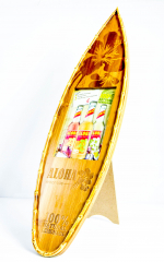 Aloha Lemonade, Echt Bambus Bilderrahmen mit Glasscheibe, Kartenaufsteller Hawaii Surfboard
