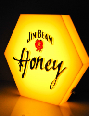 Jim Beam Whisky, LED 3D Dimmbare Leuchtreklame, Leuchtwerbung Cube Honey
