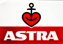Astra Bier, Aufkleber nicht transparent, Sticker, Herzanker, Hamburg St.Pauli