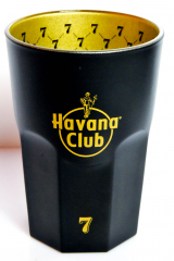 Havana Club, 7 Jahre Longdrinkglas / Gläser Matt Schwarz Gold 2cl/4cl Sonderedition Bodenprägung