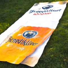 Benediktiner beer, hoist flag / banner / flag / vertical flag with horizontal seam