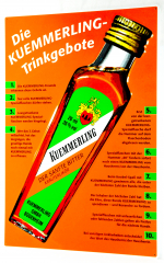 Kümmerling Bitter Likör, XXL Blechschild, Werbeschild 90er Jahre Trinkgebote