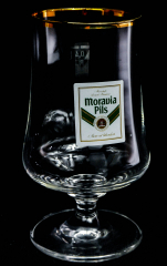 Moravia Pils, Pokalglas, Gläser Bierglas 0,3l, Colani Style mit Goldrand, sehr selten!!