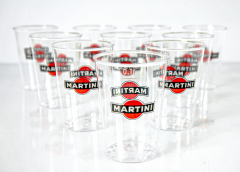 Martini Wermuth, 10 x Acryl Polycarbonat Mehrwegbecher, Glas / Gläser 0,1l