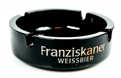 Franziskaner Weissbier, Rund Glas Aschenbecher, schwarze Ausführung / Rarität