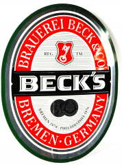 Beck Bier Retro Blechschild, Werbeschild gewölbt Brauerei Beck & Co
