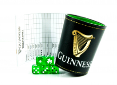 Guinness Bier, Würfelbecher, Knobelbecher Würfelspiel mit 5 Würfeln ( Lederoptik ) schwarz
