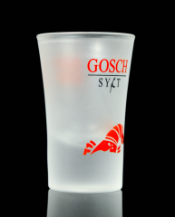 Gosch Sylt, Satiniertes Ice Aquavit Glas / Gläser Stamper Stamperl Schnapsglas