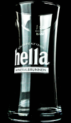 Hella Mineralbrunnen Glas / Gläser,  Trinkbecher Wasserglas weisse Schrift 0,2l